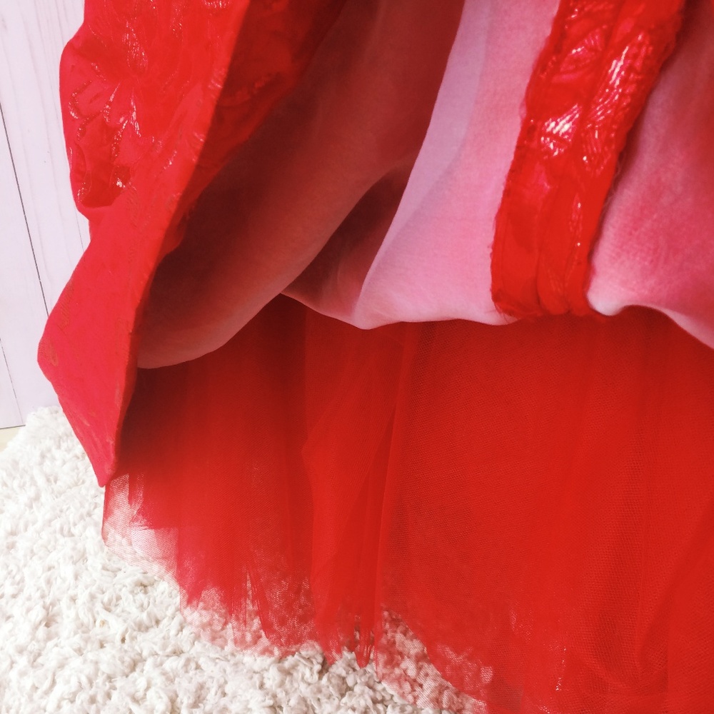 Arnold Scaasi Vintage Red Floral Lamé Brocade - Picture 3 of 8